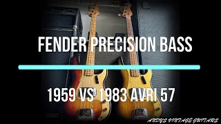 1959 FENDER PRECISION BASS VS 1983 FENDER "AVRI 57" PRECISION BASS - Andy's Vintage Guitars