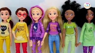 Disney Princesses Comfy Squad Dolls: Tiana, Rapunzel, Belle | Toystosurprise