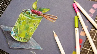 Let's draw a green cocktail!