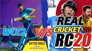 WCC2 VS REAL CRICKET 20 COMPARISON video.REAL CRICKET 20 VS WCC2 FULL COMPARISON VIDEO.