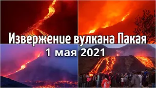 Извержение вулкана Пакайя, Гватемала. Лава течет в сторону городов 1 мая 2021 Катаклизмы, климат