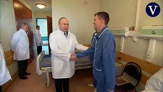 Putin visita a los soldados heridos en Ucrania y los califica de "héroes"