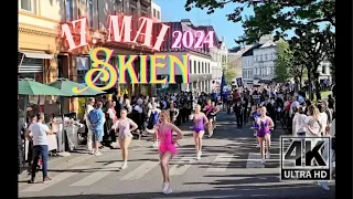 [4K] Skien 17. mai, Norway Constitution Day Parade | 2024  [Captions 🎧 Immersive]