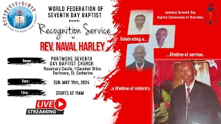 Jamaica Seventh Day  Baptist Conference of Churches II Recognition Service for REV. NAVAL HARLEY