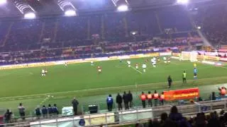 Roma - Lecce 2-1 - Gol ANNULLATO Pablo Daniel Osvaldo - Live Tribuna Monte Mario