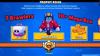 Opening All Brawler and MEGA BOX from TROPHY ROAD - Brawl Stars