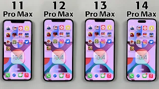 iPhone 11 Pro Max vs iPhone 12 Pro Max vs 13 Pro Max vs 14 Pro Max SPEED TEST in 2023 - iOS 16.4 🔥🔥