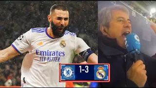 ¡LOCURA ABSOLUTA CON BENZEMA! Así narró el Chelsea 1-3 Real Madrid Manolo Lama en Tiempo de Juego