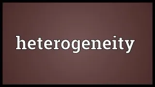 Heterogeneity Meaning