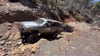 1st gen 4runner going up the waterfall at Cow mountain April 2024