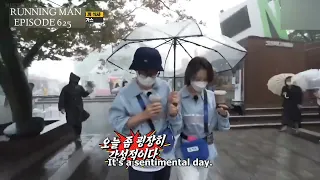 Jae Seok and Jihyo gets sentimental while sharing an umbrella | Running Man