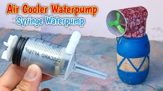 How To Make Air Cooler Waterpump from Syringe At Home . Homemade Waterpump #diy