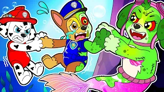 PAW Patrol Ultimate Rescue Missions | SKYE Mermaid Turn Into Zombie?! What Happened? - Rainbow 3