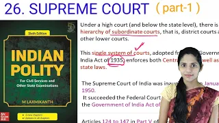 26. Supreme Court (part-1)/ M Laxmikanth Indian polity