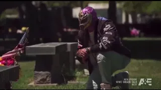 Rey Mysterio visiting Eddie Guerrero’s grave