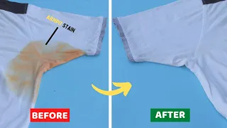 How to Remove Yellow Armpit Stains from Colored Shirts & Clothes with Baking soda & Vinegar
