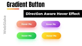 Gradient Button With Direction Aware Hover Effect Using Only HTML And CSS | Pure CSS Tutorial