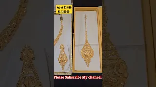 Gold Necklace Set latest handmade jewelry design weight with price #goldjewellery #vairal #jewellery