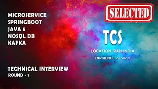 SELECTED | TCS | Java microservice springboot real time interview | Real time interview