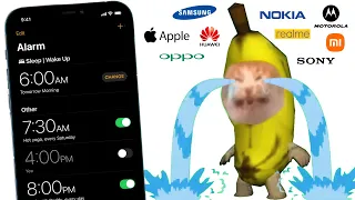 Banana Cat crying but famous phone alarms