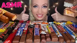 ASMR Chocolate Candy Bars 🍫 Mukbang 먹방 (KINDER, TWIX, SNICKERS, KITKAT, MARS) ASMR Eating Sounds