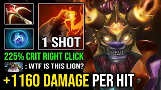 1160 DAMAGE PER HIT Brutal Right Click Crit Strike 1 Shot AOE Finger Solo Mid Carry Lion Dota 2