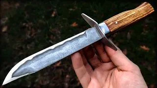 Knife Making: WW2 Soviet Knife | San Mai Damascus With Tank Track