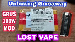 Unboxing Gift Grus 100W MOD By  LOST VAPE