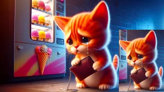 Kitten Can't afford an Ice Cream Sad Story (ai cover) #cute #cat 😿#kitten