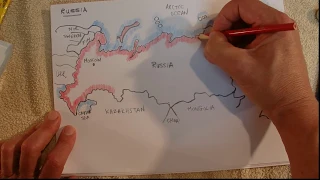 ASMR - Map of Russia - Australian Accent - Chewing Gum & Describing in a Quiet Whisper