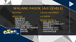 Mga lugar na #WalangPasok ngayong araw, July 20, 2018 dahil sa bagyong #IndayPH