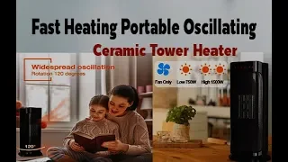 Fast Heating Portable Oscillating Ceramic Tower Heater