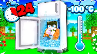 ZOSTAŁEM ZAMKNIĘTY W LODÓWCE -100°C ❄️ NA 24 GODZINY w Minecraft!