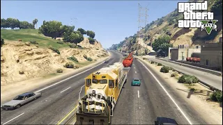 Gta 5 - Train On The Highway (Gta5-Mod)