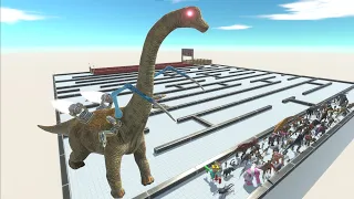 BRACHIOSAURUS THE TOUGHEST OF ALL - LAST SURVIVOR - UPHILL COURSE - Animal Revolt Battle Simulator