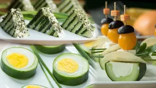 Interesting and tasty snacks with cucumber