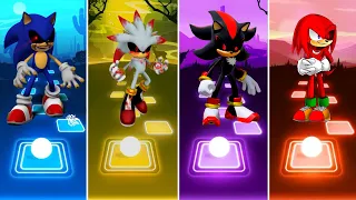 Sonic Exe 🆚 Silver Sonic Exe 🆚  Shadow Exe 🆚 Knuckles Exe  || Tiles Hop Gameplay🎯🎶