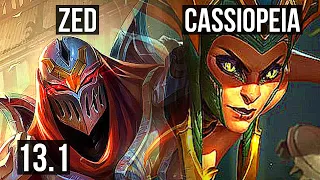 ZED vs CASSIOPEIA (MID) | 9/0/9, 1.3M mastery, Legendary, 500+ games | KR Master | 13.1