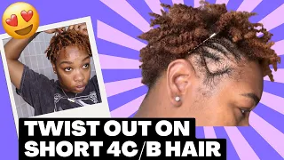 TWIST OUT on SHORT HAIR|Simple & Cute #naturalhairstyles