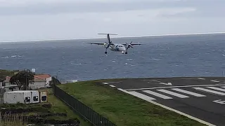 Aterragem no Corvo da Sata Air Açores com ventos fortes 29/04/2020