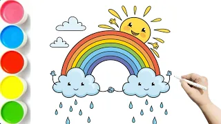 How to draw Rainbow colour,drawing & painting /Easy Rainbow drawing #rainbow #drawing #Rain #kidsArt