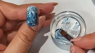 Diseño de uñas - Marmoleado con Gelish