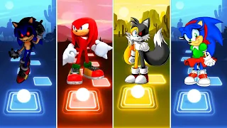 Sonic exe 🆚 Knuckles Sonic 🆚 Tails exe Sonic 🆚 Sonic Girl | Sonic EDM Rush Tiles Hop