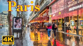 Paris, France🇫🇷 - Paris walking in the Heavy Rain 2024 - 4K HDR | Paris 4K | A Walk In Paris