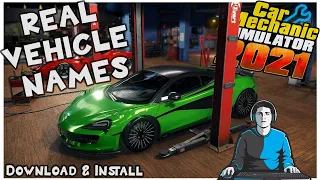 REAL Vehicle Names Mod - Car Mechanic Simulator 2021 [Download & Installation Guide]