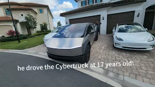 Ben my brother who is 17 years old drove a cybertruck #cybertruck #dream #tesla #holymoly #truck