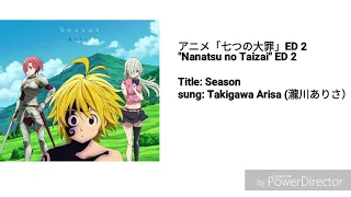 Season-「Nanatsu no Taizai」ED 2 -with lyrics (Kanji/Romaji/Eng）