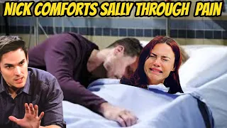 Nick comforts Sally through the pain of losing a child The Young And The Restless Spoilers