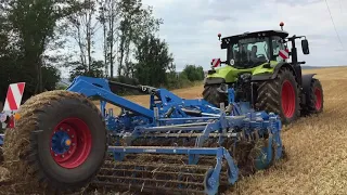 Démonstration d'un ensemble de déchaumage / CLAAS ARION 650 / Lemken Rubin 10 / CLAAS CRA Bourgogne