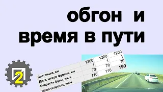 Влияние навыка обгона на время в пути. Считаем